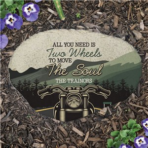 Personalized Two Wheels To Move The Soul Flat Garden Stone UV2232415X