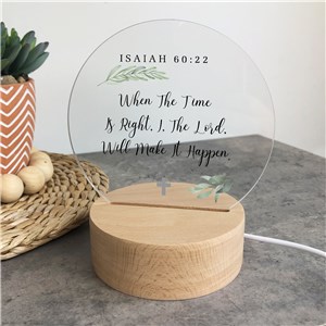 Bible Verse Green Sprig Round Light Up LED Sign UV2240528