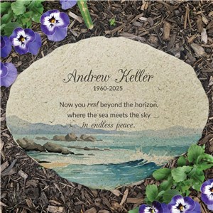 Personalized Beach Memorial Flat Garden Stone UV2410015X