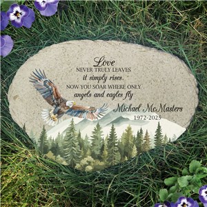 Personalized Eagles and Angels Memorial Flat Garden Stone UV2410315X