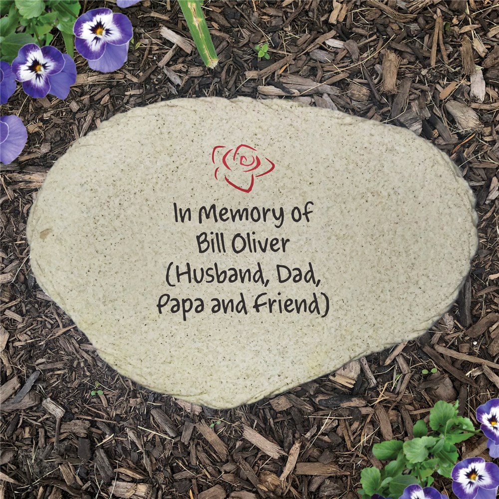 Personalized Any Message Memorial Flat Garden Stone