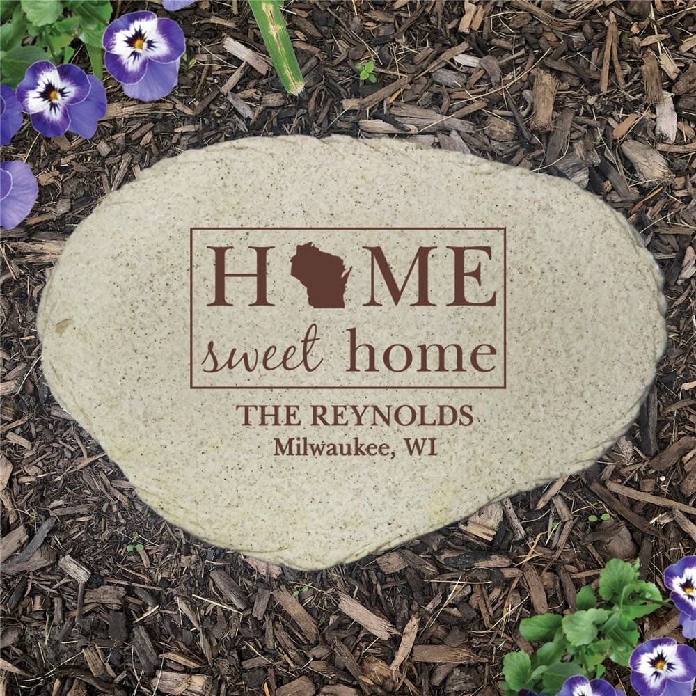 Personalized Home Sweet Home Flat Garden Stone