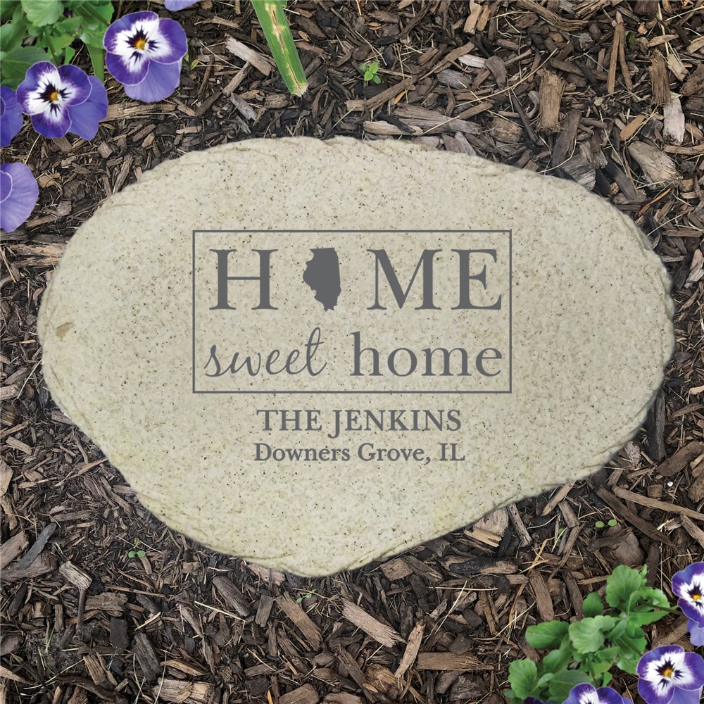 Personalized Home Sweet Home Flat Garden Stone