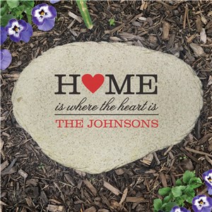 Personalized Family Heart Flat Garden Stone