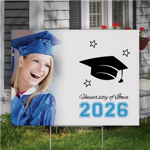 Personalized Grad Photo Corrugated Yard Sign UV935945