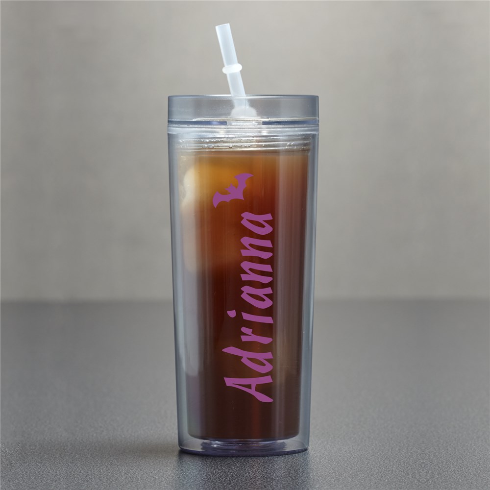 Any Name Clear Acrylic Tumbler | Personalized Halloween Cup