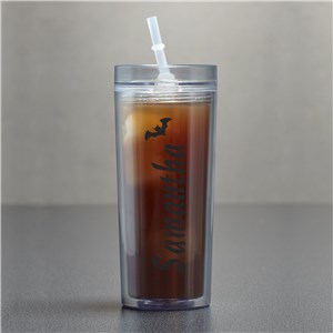 Any Name Clear Acrylic Tumbler | Personalized Halloween Cup