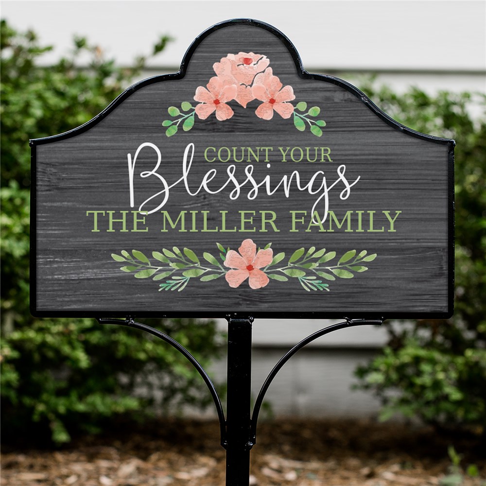 Personalized Count Your Blessings Magnetic Sign | Customized Yard Signs
