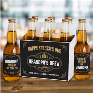Personalized Fathers Day Brew Beer Labels and Carrier Set | Unique Father's Day Gifts