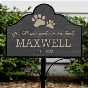 Personalized You Left Paw Prints On Our Heart Magnetic Sign