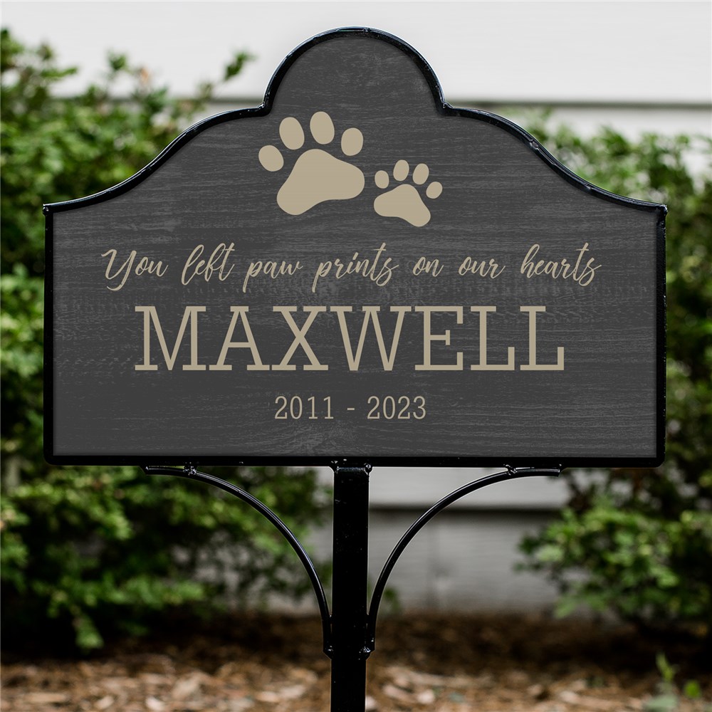 Personalized You Left Paw Prints On Our Heart Magnetic Sign