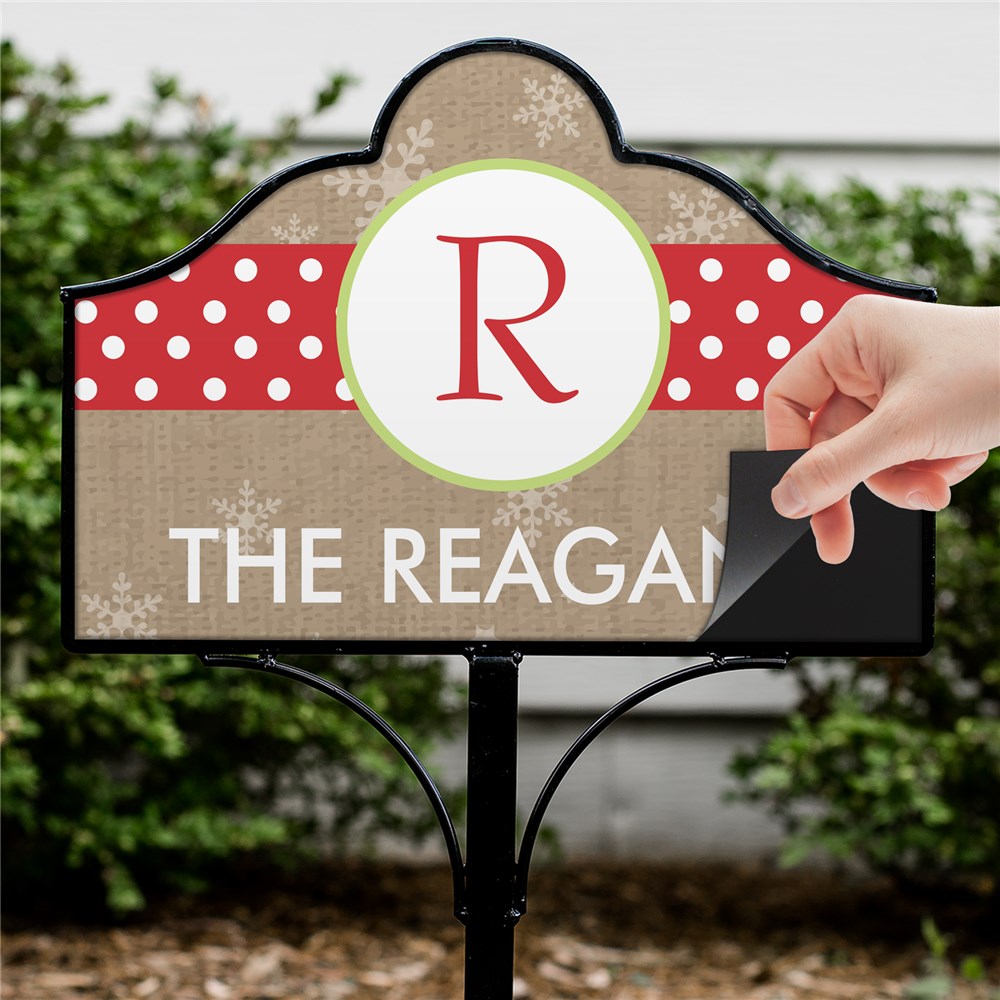 Personalized Whimsical Polka Dot Initial Magnetic Yard Sign | Personalized Magnetic Signs