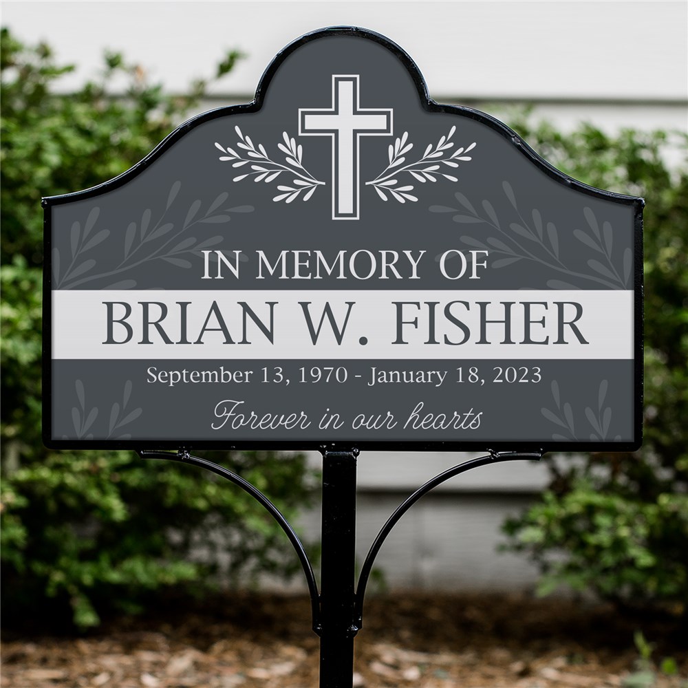 Personalized Grave Marker | Magnetic Memorial Sign For Garden Stake Set