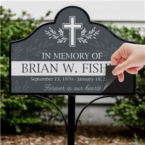 Personalized Grave Marker | Magnetic Memorial Sign For Garden Stake Set