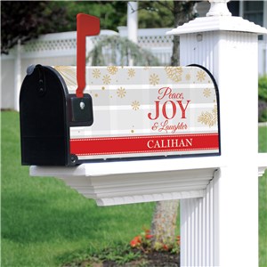 Personalized Peace Joy & Laughter Christmas Mailbox Cover