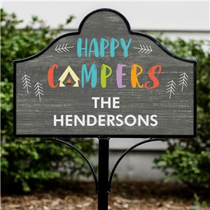 Personalized Happy Campers Magnetic Yard Sign V1967234
