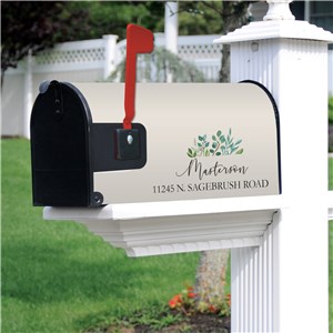 Personalized Leafy Simple Name Mailbox Cover V2166238