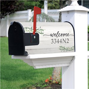 Personalized Welcome Greenery Mailbox Cover V2166338