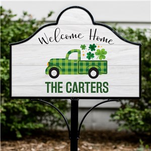 Personalized Green Plaid Truck Magnetic Sign V2208734