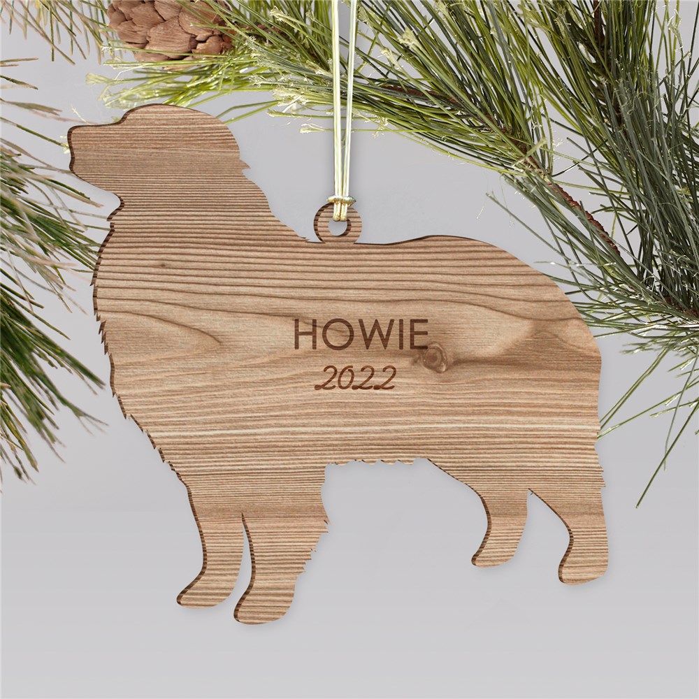 Engraved Dog Breeds Wood Cut Ornament | Personalized Pet Ornaments