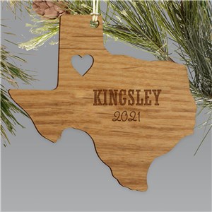 Engraved State Shape Ornament | Customized Christmas Ornament