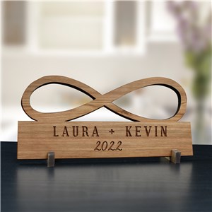 Engraved Infinity Wood Plaque | Romantic Gifts For Home