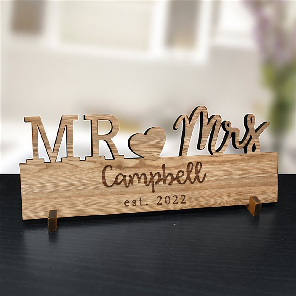 Engraved Couple's Wood Plaque | Personalized Wedding Gifts for Couple