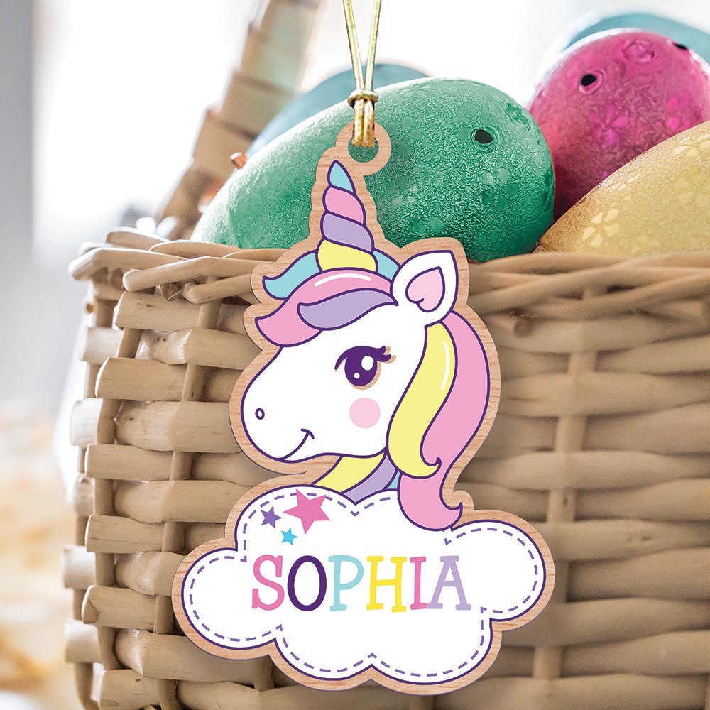 Personalized Unicorn Easter Basket Tag