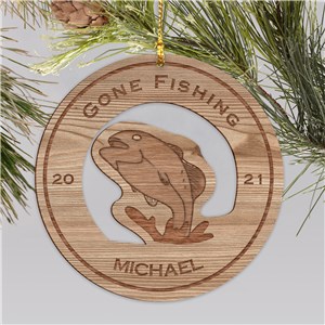 Personalized Fishing Christmas Ornament