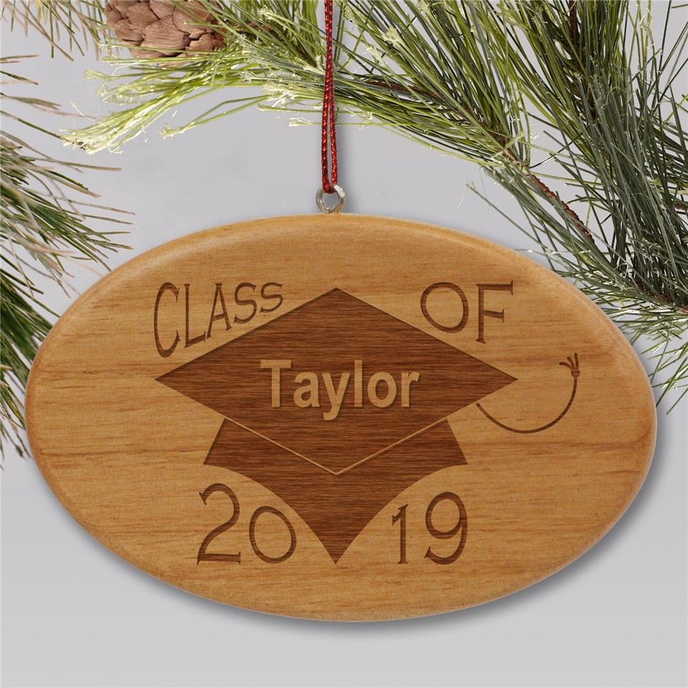 Engraved Wood Class Of Graduation Holiday Ornament GiftsForYouNow