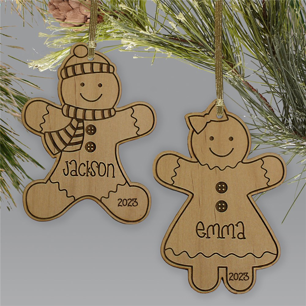 Personalized Gingerbread Wooden Ornament | Personalized Christmas Ornaments For Kids