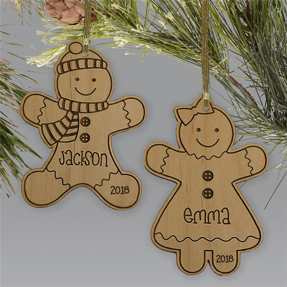 Personalized Gingerbread Wooden Christmas Ornament GiftsForYouNow