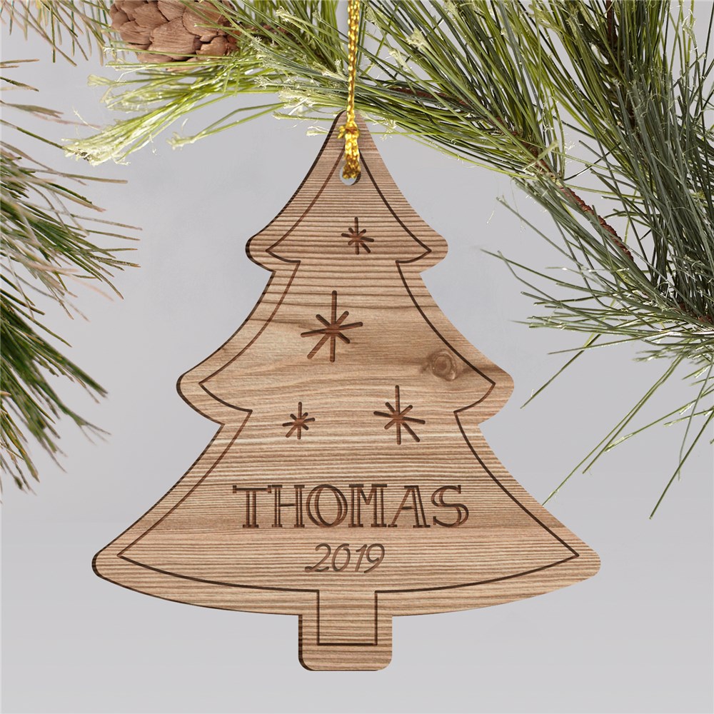 Personalized Christmas Tree Wooden Holiday Ornament Tsforyounow