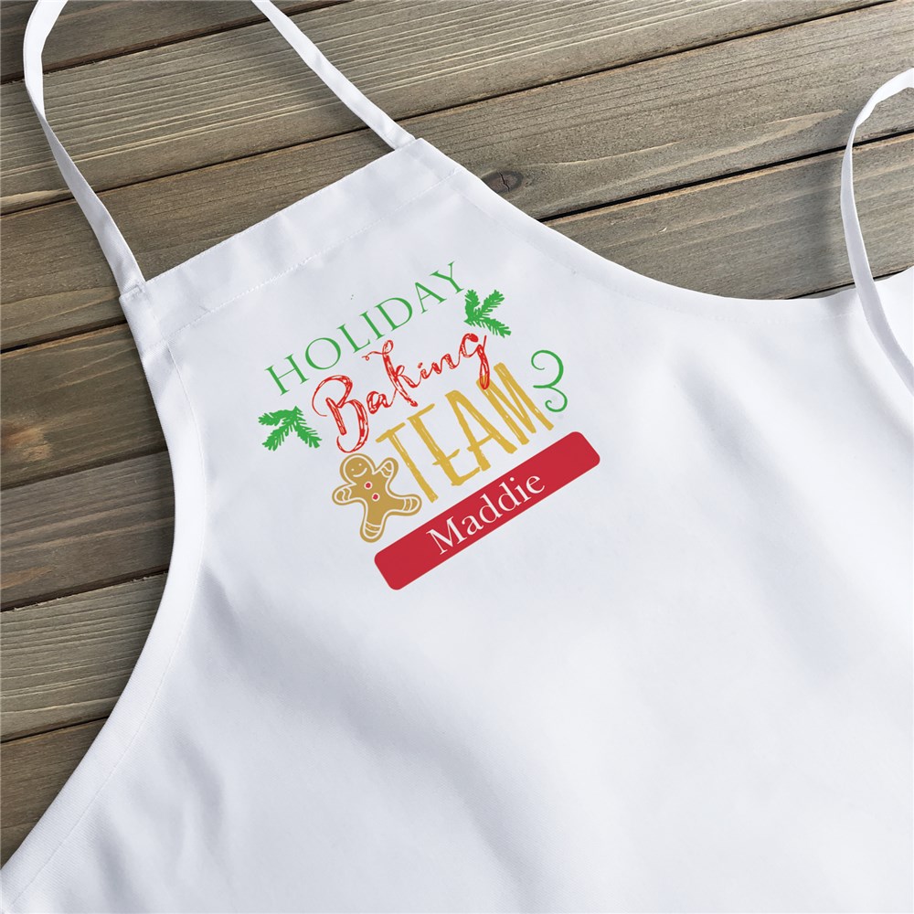Holiday Baking Team Kids Personalized Aprons | Personalized Kids Apron