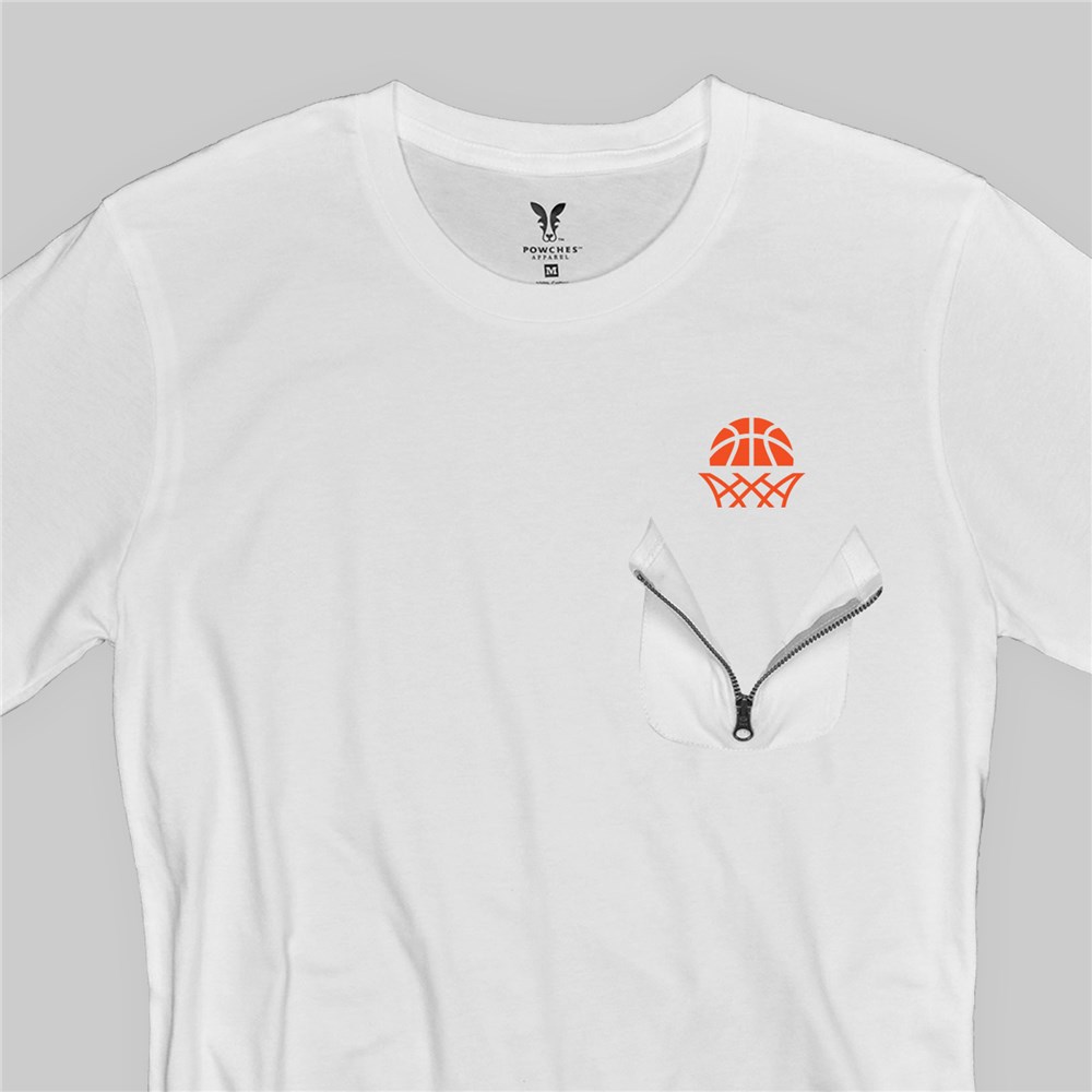 Personalized Basketball Zipper Pocket T-Shirt 