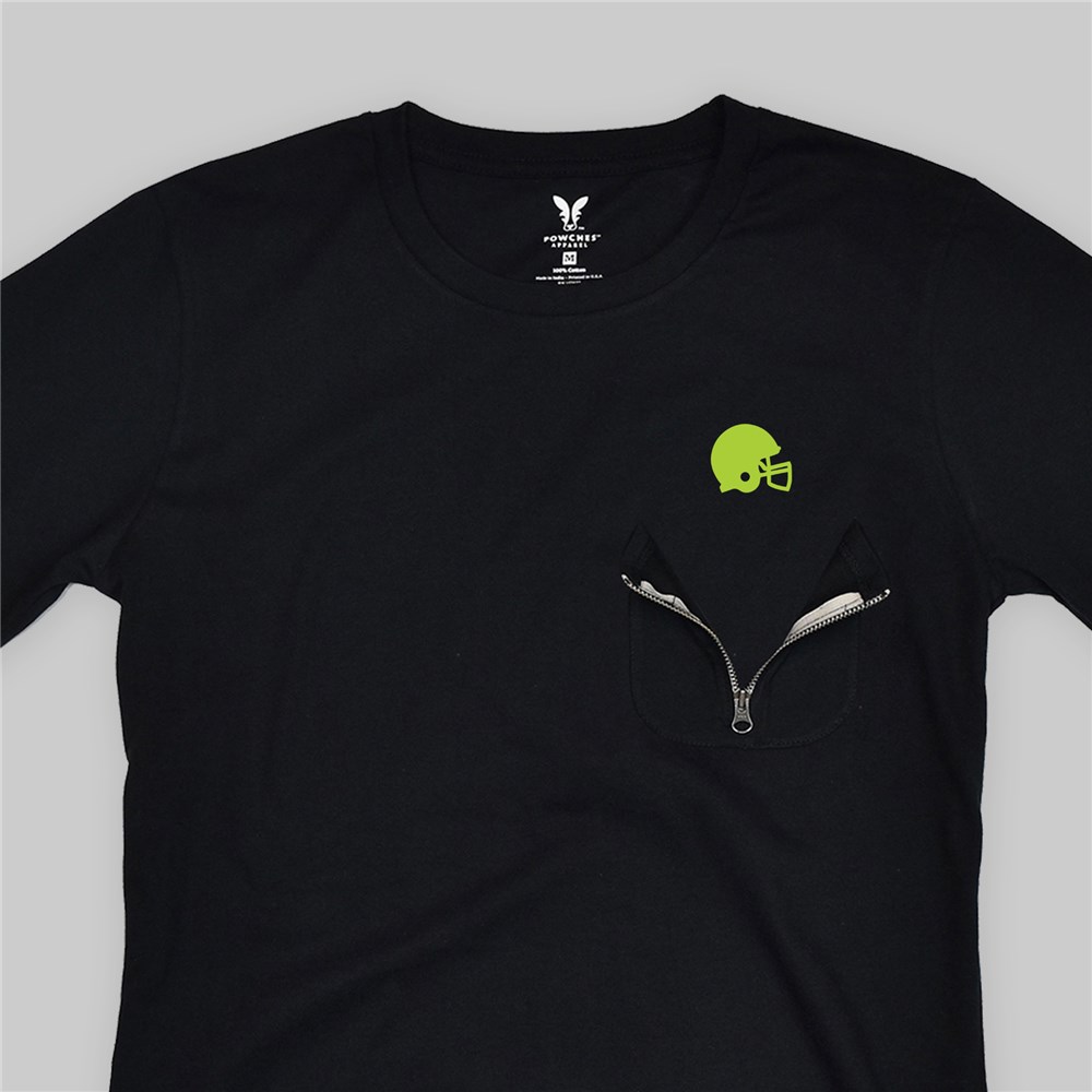 Personalized Football Zipper Pocket T-Shirt 