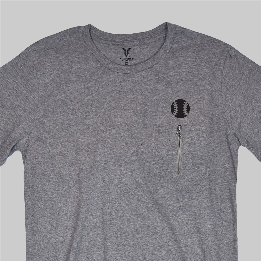 Personalized Baseball Zipper Pocket T-Shirt 
