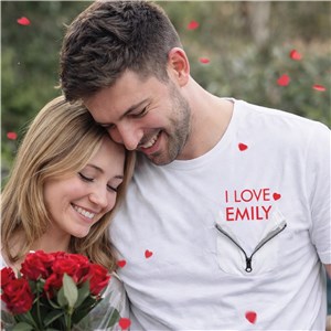 Personalized I Love... Zipper Pocket T-Shirt ZPT320787X