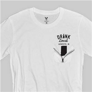 Personalized Drink Local Zipper Pocket T-Shirt 