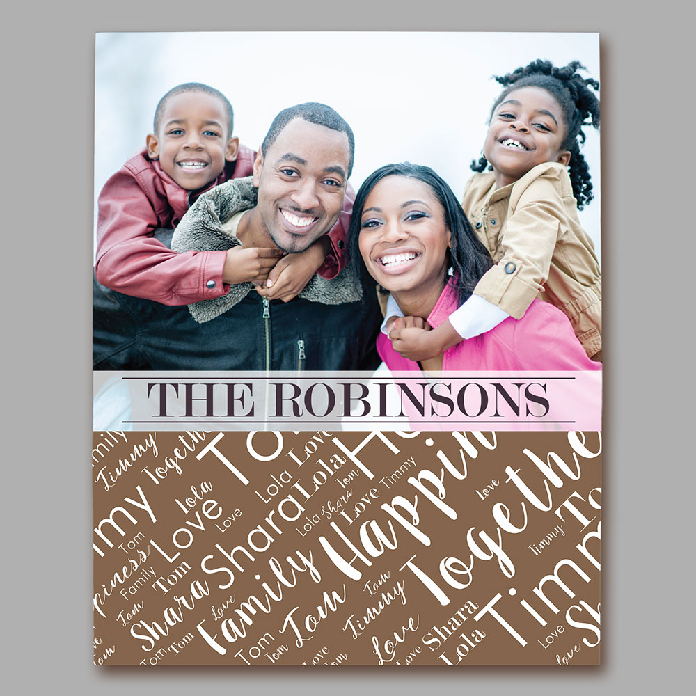 Personalized Family Photo Word-Art 20x16 Vertical Canvas | Photos To Canvas Art