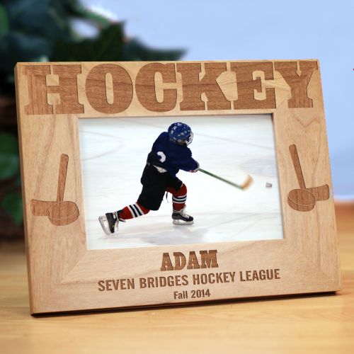 Personalized Hockey Wood Picture Frame GiftsForYouNow