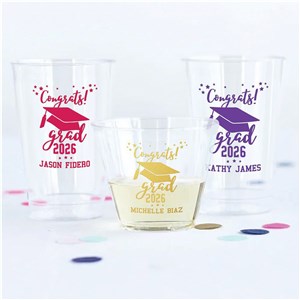 Personalized Congrats Grad Plastic Cups NP0210-3813