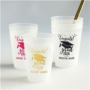Personalized Congrats Grad Shatterproof Frosted Cups NP0211-3826