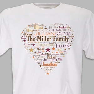 Heart Word-Art T-Shirt | Personalized Word Art