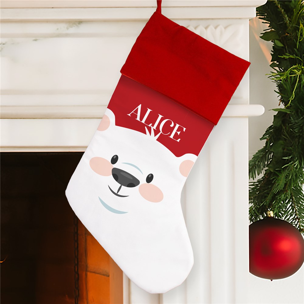 Personalized Kid's Christmas Stocking | Christmas Face Stocking With Name