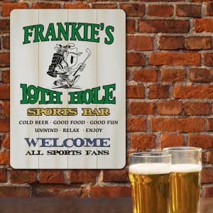 Image of 19th Hole Sports Bar Personalized Wall Sign